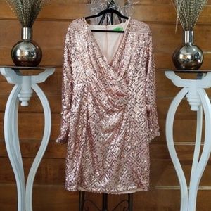 🌸BEAUTIFUL ROSEGOLD SEQUINE DRESS EXCLUSIVE STYLE